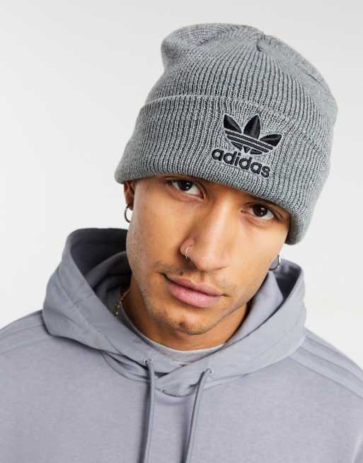 Adidas trefoil beanie grey online