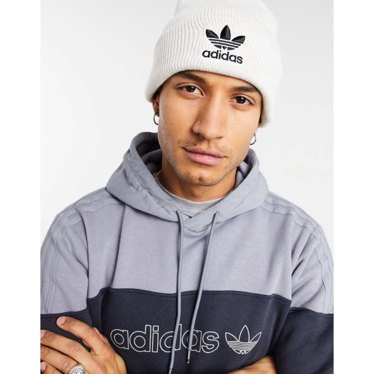 adidas Originals trefoil beanie in white