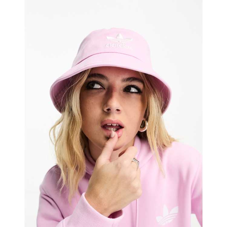 adidas Originals trefoil bucket hat in baby pink ASOS