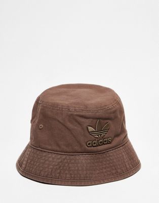 adidas Originals trefoil bucket hat in brown