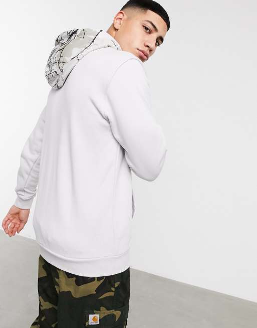 adidas Originals trefoil camo block hoodie in gray