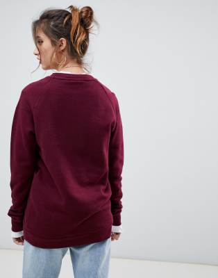 adidas originals trefoil crew neck sweatshirt in maroon