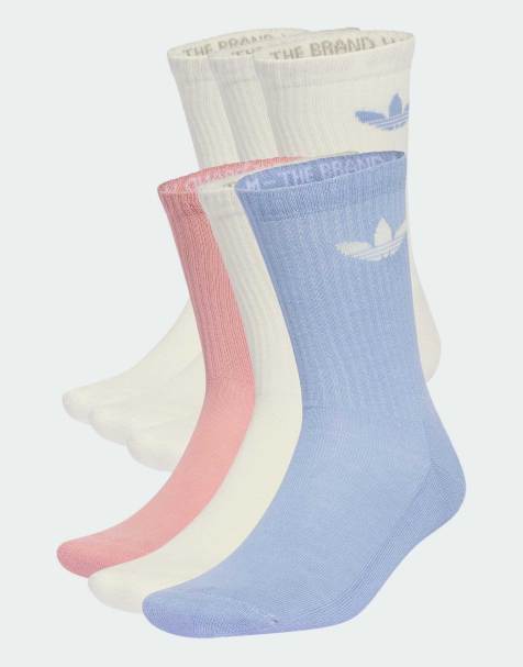 adidas Originals Trefoil crew-sokker med pudeeffekt 6 par i chalk blue / wonder mauve - view 1
