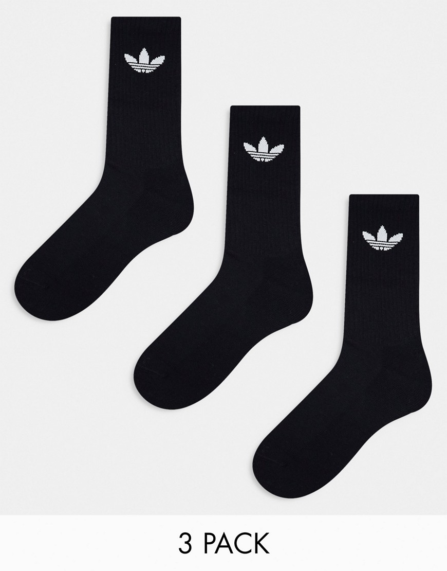 adidas Originals Trefoil Cushion 3-pack socks in black