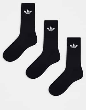 adidas Originals Trefoil Cushion 3-pack socks in black