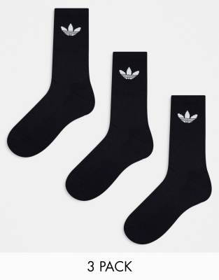 adidas Originals - Trefoil Cushion - 3er-Pack Socken in Schwarz