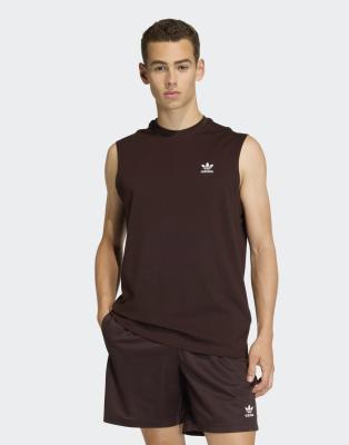 Originals - Trefoil Essentials - Ärmelloses T-Shirt in Aurora Coffee-Brown Brown 2XL