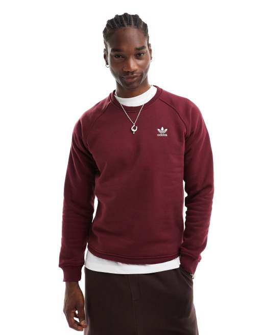 adidas Originals - Trefoil Essentials - Bordeauxrød sweatshirt med rund hals