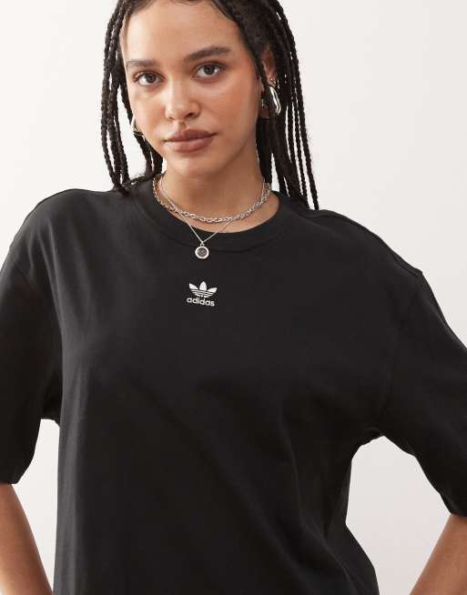 adidas Originals – Trefoil – Essentials – Boyfriend-T-Shirt in Schwarz, 2 von 4