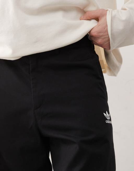 adidas Originals Trefoil Essentials chino trousers in black