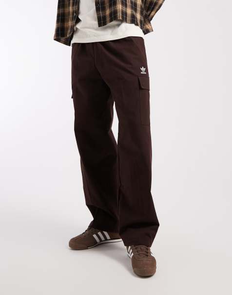 adidas Originals – Trefoil Essentials – Ciemnobrązowe spodnie z tkaniny - view 1