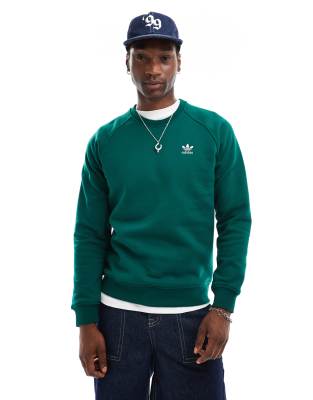 adidas Originals adidas Originals Trefoil Essentials crew neck sweat in collegiate green