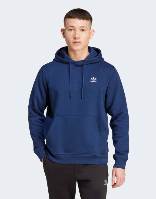 adidas Originals - Trefoil Essentials - Felpa con cappuccio color indaco notte