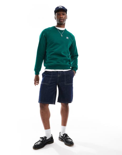 adidas Originals Trefoil Essentials Felpa girocollo verde college ASOS