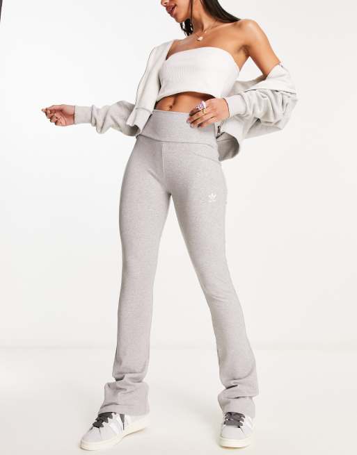 adidas Originals Trefoil Essentials flared leggings in grey