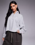 [adidas Originals] adidas Originals Trefoil Essentials half-zip sweatshirt in grey M Medium grey heather