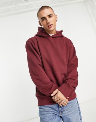 adidas Originals Trefoil Essentials hoodie in dark red