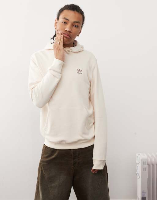adidas Originals - Trefoil Essentials - Hvid hættetrøje i frotté