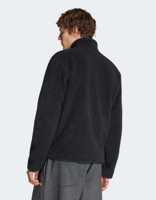 adidas Originals – Trefoil Essentials – Jacke aus Teddyfleece in Schwarz, 2 von 4