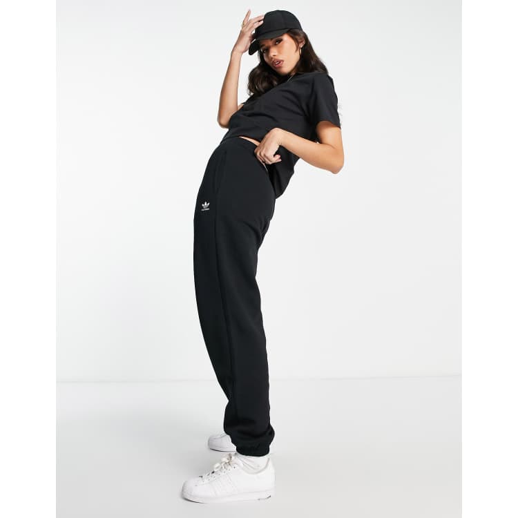 Adidas originals plgn knitted joggers in skinny fit in black clearance cw5112