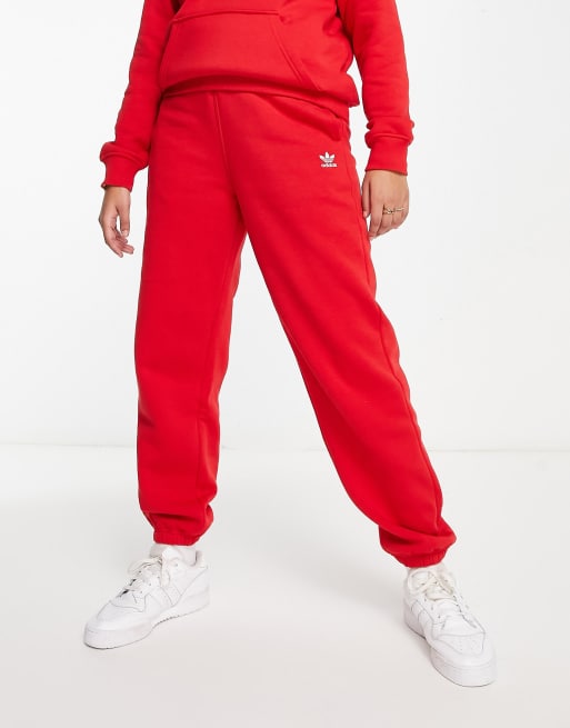 adidas Originals essentials trefoil sweatpants in red