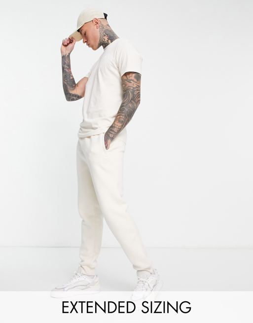 adidas Originals Trefoil Essentials joggers in white