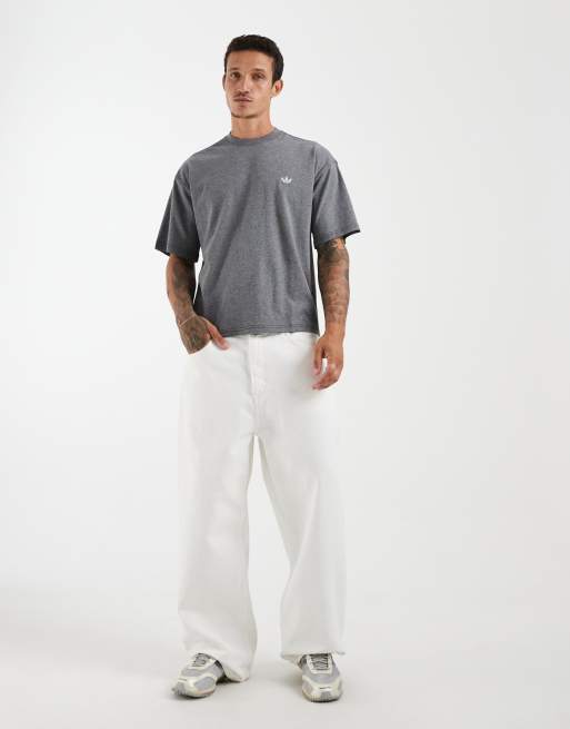 adidas Originals – Trefoil Essentials – Lockeres Cropped-T-Shirt in dunklem Heidegrau, 2 von 5
