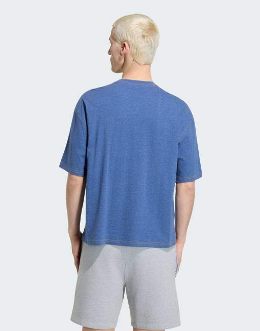 adidas Originals – Trefoil Essentials – Lockeres Cropped-T-Shirt in meliertem Crew-Blau, 3 von 4
