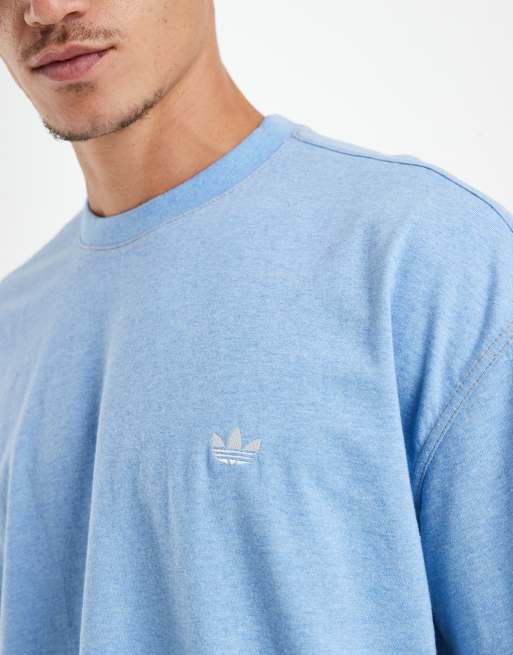 adidas Originals – Trefoil Essentials – Lockeres Cropped-T-Shirt in meliertem Hellblau, 5 von 5