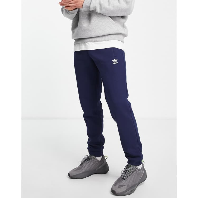 adidas Originals Trefoil Essentials logo joggers in navy