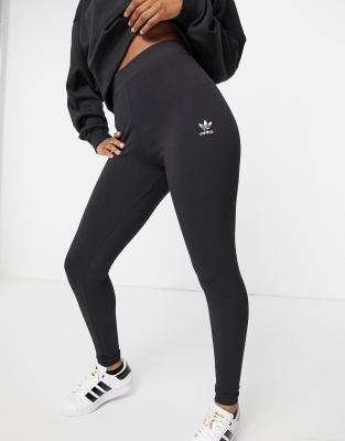 adidas originals trefoil logo print legging in black