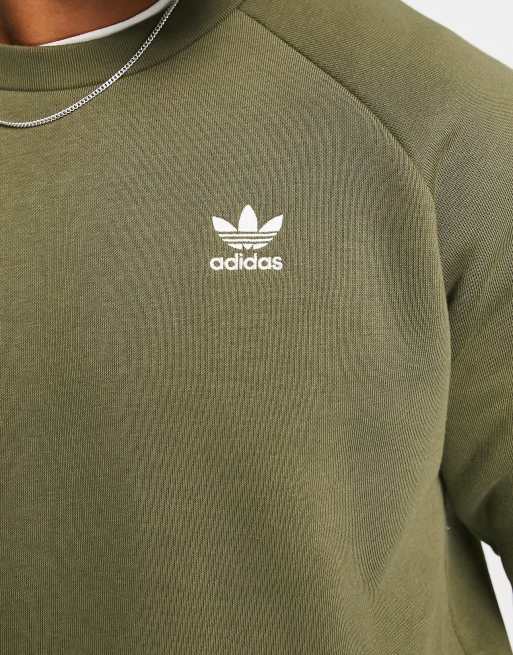 Olive on sale adidas sweatshirt