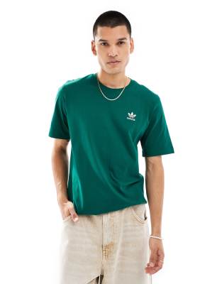 adidas Originals adidas Originals Trefoil essentials logo t-shirt in collegiate green