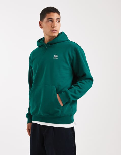 adidas Originals Trefoil essentials loose hoodie in collegiate green - view 1