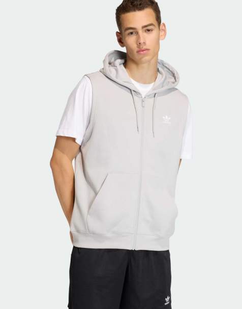 adidas Originals - Trefoil Essentials - Mouwloze hoodie in grijs - view 1