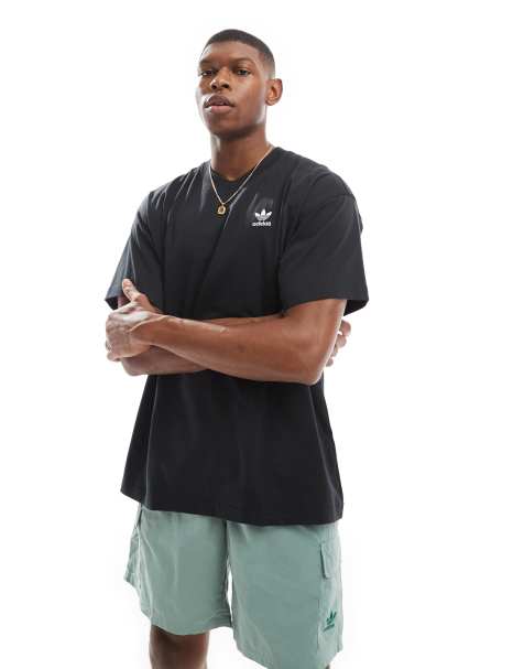 adidas Originals Trefoil Essentials oversized t-shirt in black - view 1