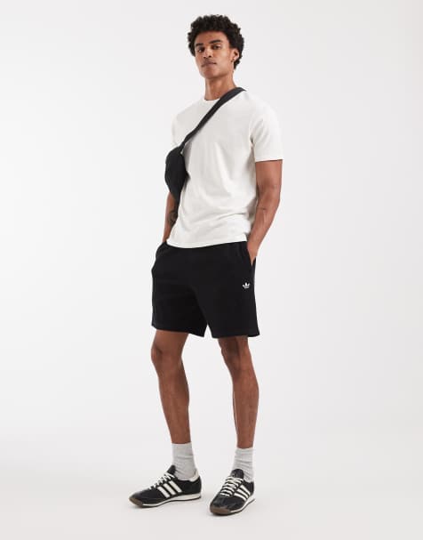 adidas Originals - Trefoil Essentials - Pantaloncini neri a nido d'ape - view 1