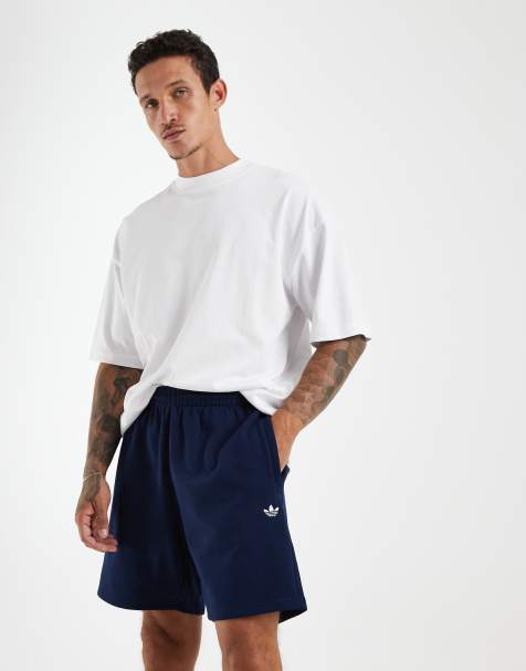 adidas Originals - Trefoil Essentials - Pantalones cortos azul añil nocturno de felpa - view 1