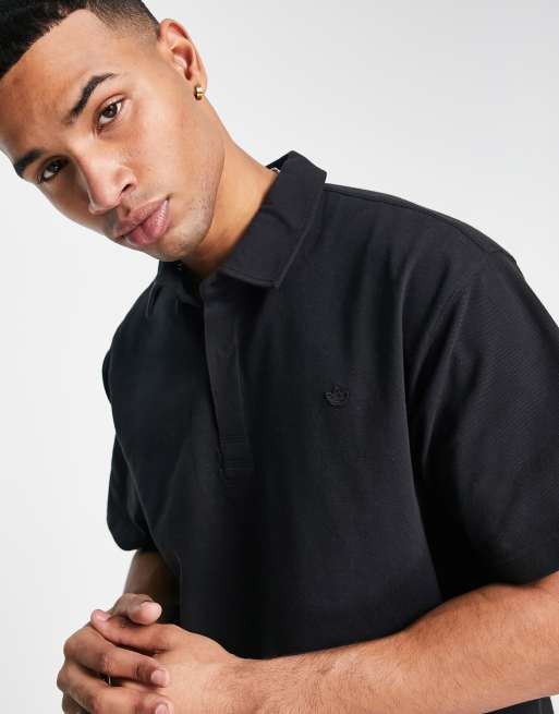 Mens black shop adidas polo shirt