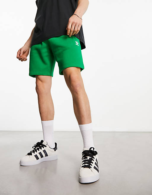 adidas Originals Trefoil Essentials shorts in green | ASOS