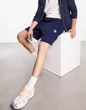 adidas Originals Trefoil Essentials logo shorts in navy | ASOS