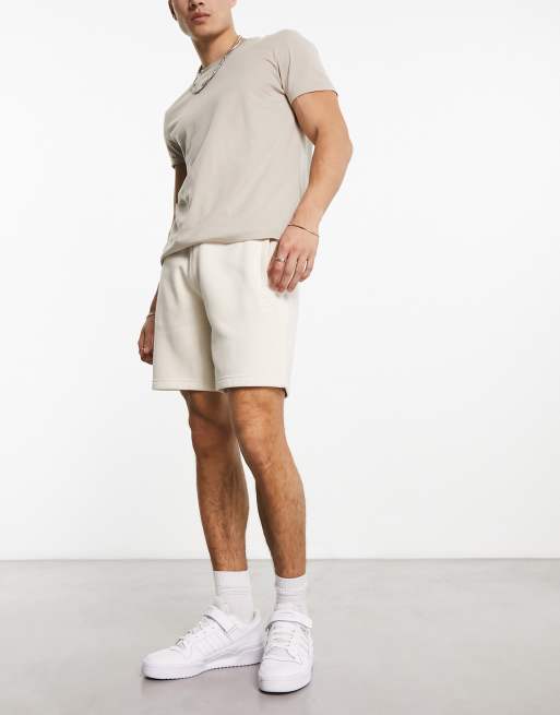 adidas Originals Trefoil Essentials small logo shorts in off white | ASOS