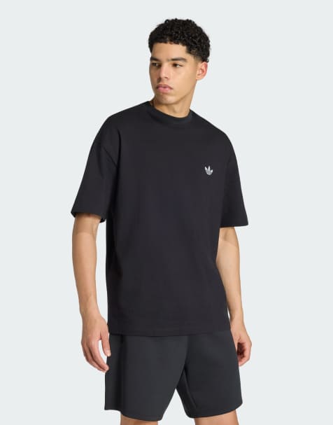 adidas Originals - Trefoil Essentials Spacer - Camiseta negra básica de corte suelto - view 1