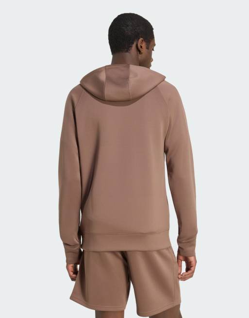 adidas Originals – Trefoil Essentials – Spacer-Kapuzenpullover in Braun, 2 von 4