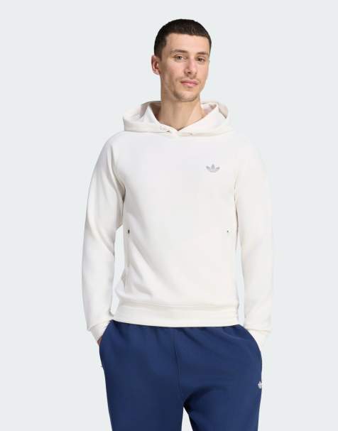 adidas Originals Trefoil Essentials Spacer-Kapuzenpullover in Cloud White - view 1