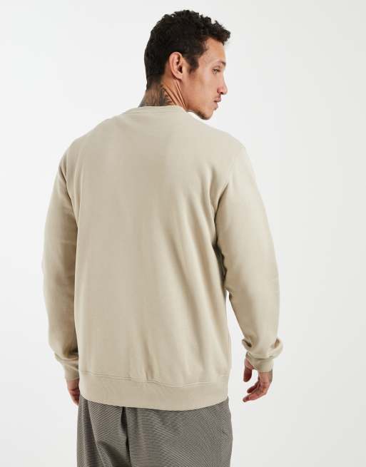 adidas Originals – Trefoil Essentials – Sweatshirt aus French Terry in Khaki Three mit Rundhalsausschnitt, 5 von 5