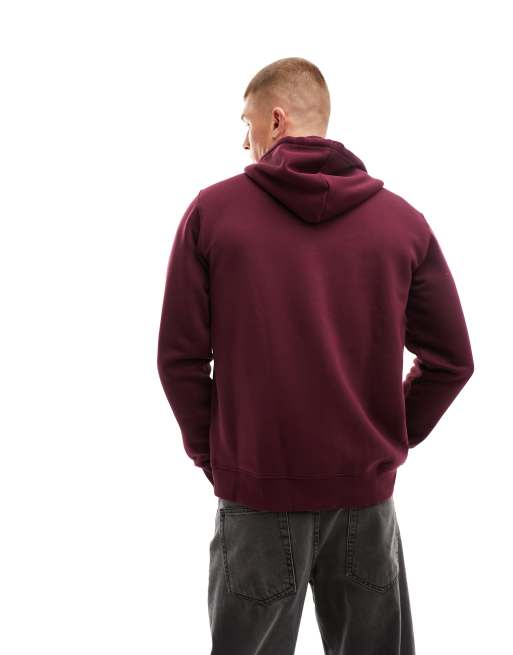 Adidas trefoil burgundy hoodie sale