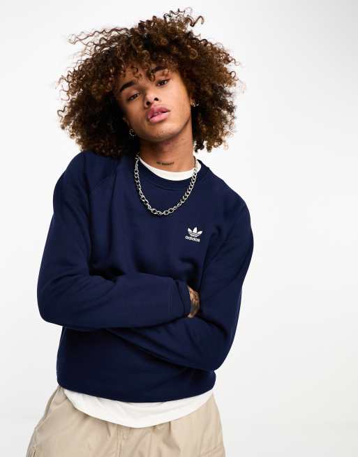 adidas Originals – Trefoil Essentials – Sweatshirt in Dunkelblau mit Dreiblatt-Logo