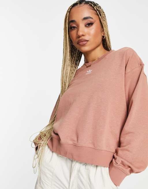 adidas Originals – Trefoil Essentials – Sweatshirt in Orange mit Dreiblatt-Logo 