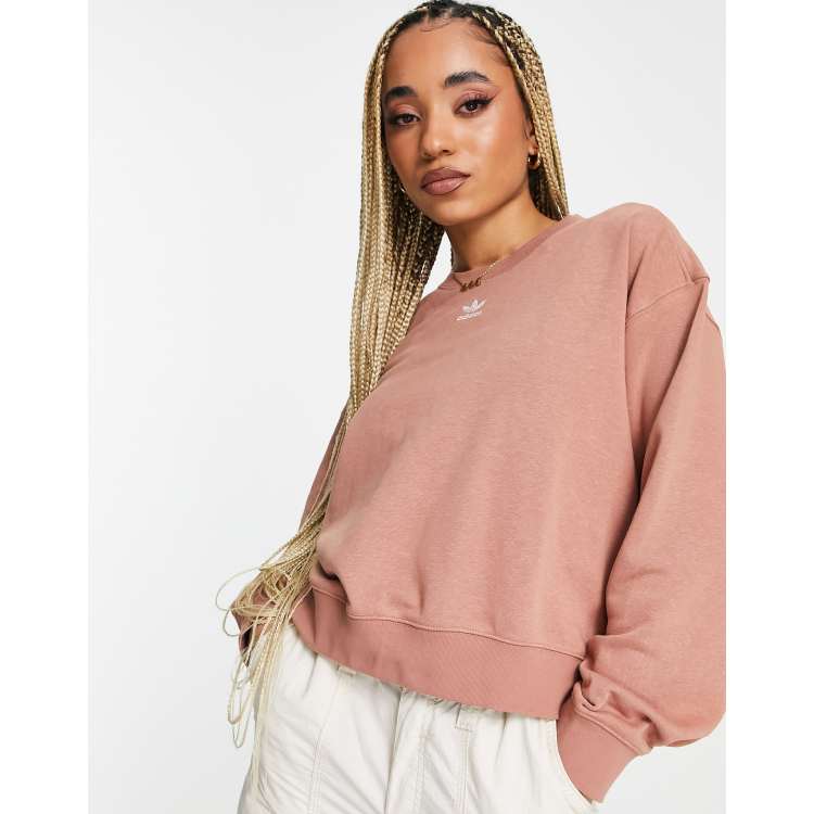 adidas Originals Trefoil Essentials sweatshirt in orange | ASOS